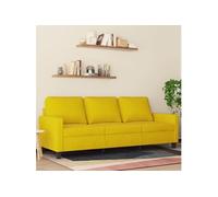 Canapé à 3 places Jaune 180 cm Velours