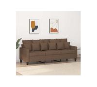 Canapé à 3 places Marron 180 cm Tissu Marron G