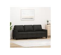 Canapé à 3 places Noir 180 cm Tissu