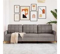 vidaXL Canapé à 3 places Taupe 210 cm Tissu