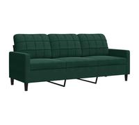 vidaXL Canapé à 3 places – 180 cm – Velours – Vert foncé