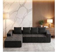 Canapé angle Cloud L,gris,velours côtelé moelleux modulaire assise profonde sans assemblage