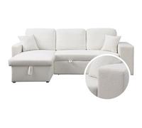 Canapé d'angle bouclettes convertible/reversible "Axel" - 3 Places - Blanc