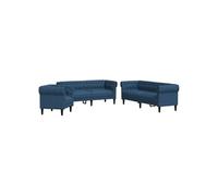 Canape angle fixe vidaxl 3 places en tissu bleu 74.5 x 201.5 x 74.5 cm bleu G