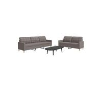 Canape angle fixe vidaxl 3 places en tissu marron 77 x 157 x 80 cm Gris G