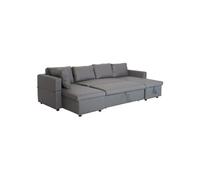 Happy Garden Canapé panoramique convertible Scott simili-cuir 4 places gris