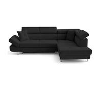 Canape angle fixe BEST MOBILIER 5 places en polyester noir 252 x 252 x 89 cm
