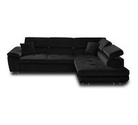 Canape angle fixe BEST MOBILIER 5 places en polyester noir 269 x 269 x 71 cm Noir G