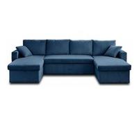 Canape angle fixe BEST MOBILIER 7 places en polyester bleu 290 x 290 x 83 cm Bleu G