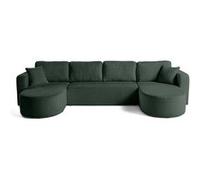 Canape angle fixe BEST MOBILIER 7 places en polyester vert 162 x 313 x 86 cm Vert G
