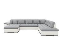 Chuck - canapé panoramique XXL - convertible avec coffre - 7 places - droit - Gris / Blanc