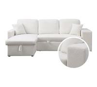 Canape angle fixe HABITAT ET JARDIN 3 places en lin blanc 233 x 233 x 86 cm 1 G