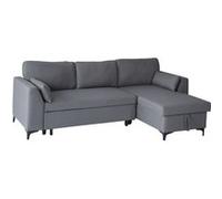 Canapé d'angle convertible logan 3 places gris