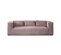 Lisa design Canapé fixe 3 places Stella – velours côtelé contemporain – Rose