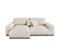 Canape angle fixe LISA DESIGN 4 places en polyester beige 237 x 237 x 79 cm