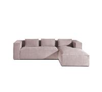 Canape angle fixe LISA DESIGN 4 places en polyester rose 262 x 262 x 67 cm