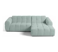 Canape angle fixe LISA DESIGN 4 places en tissu bleu 152 x 262 x 74 cm Bleu G
