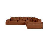 Canape angle fixe LISA DESIGN 5 places en polyester rouge 135 x 135 x 80 cm