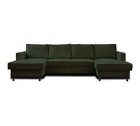 Canape angle fixe LISA DESIGN 7 places en polyester vert 289 x 289 x 84 cm Vert G
