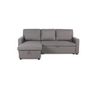 Canape angle fixe menzzo 4 places en tissu gris 133 x 215 x 83 cm