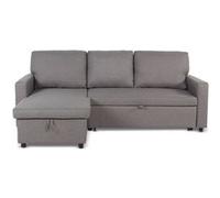 Menzzo Canapé d’Angle Convertible BALAERES - Gris Clair - Tissu Confortable - Couchage d’appoint - Style Moderne et modulable