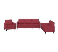 Canape angle fixe vidaxl 3 places en simili-cuir rouge 77 x 200 x 80 cm rouge G