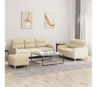 Canape angle fixe vidaxl 3 places en tissu beige 77 x 138 x 41 cm beige G