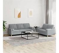 Canape angle fixe vidaxl 3 places en tissu gris 77 x 138 x 80 cm Gris G