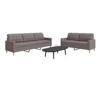 Canape angle fixe vidaxl 3 places en tissu marron 77 x 157 x 80 cm Gris G