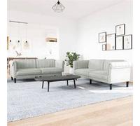 vidaXL Ensemble de canapés 2 pcs en velours Gris Clair 77 x 182 x 74 cm