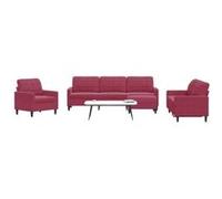 Canape angle fixe vidaxl 3 places en velours rouge 77 x 226 x 80 cm rouge G