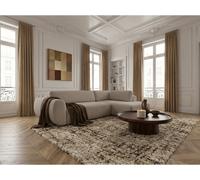 Canapé angle L convertible coffre DENISE tissu texturé beige angle droit BOBOCHIC 4 places Angle droit Beige