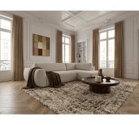 Canapé angle L convertible coffre DENISE tissu texturé blanc angle droit BOBOCHIC 4 places Angle droit Blanc