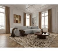 Canapé angle L convertible coffre DENISE tissu texturé gris clair angle droit BOBOCHIC 4 places Angle droit Gris clair