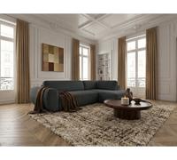 Canapé angle L convertible coffre DENISE tissu texturé noir angle droit BOBOCHIC 4 places Angle droit Noir