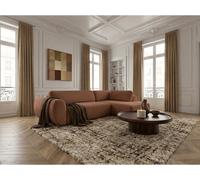 Canapé angle L convertible coffre DENISE tissu texturé orange angle droit BOBOCHIC 4 places Angle droit Orange