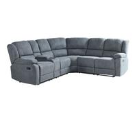 Canapé angle manuel 5 places en tissu gris foncé ROKKE - BELIANI - Relaxation - Scandinave - Moderne