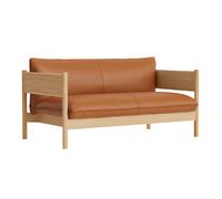 Canapé Arbour Club cuir solid oiled and waxed oak base