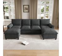 Canapé avec espace de rangement 264,5 l x 78,5 P x 84 H cm, canapé avec tabouret, canapé de salon