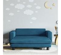 Canapé avec repose pied pour enfants bleu 100x50x30 cm velours Bleu G