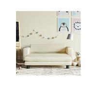 vidaXL Canapé avec repose-pied pour enfants crème 100x50x30 cm