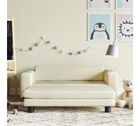 vidaXL Canapé avec repose-pied pour enfants crème 100x50x30 cm
