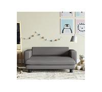 vidaXL Canapé avec repose-pied - Enfants gris