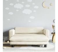 vidaXL Canapé avec repose-pied pour enfants crème 100x50x30 cm velours 3196413 Or G