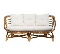 Canapé, banquette 2 places en rotin coloris beige - marron - Longueur 146.5 x Profondeur 75 x Hauteur 79 cm