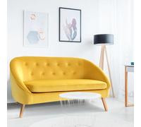 Canapé Banquette En Velours Sonia Jaune