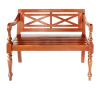 Canapé Batavia Marron foncé Massif Acajou 98 cm | Stable, durable, facile à assembler, accoudoirs élégants