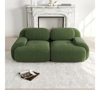 Canapé causeuse 82 pouces avec accoudoirs incurvés et fond antidérapant, rembourrage hautement élastique, adapté au salon, à la chambre à coucher CQY-brown