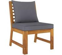 vidaXL Canapé central sectionnel avec coussin gris foncé Bois d'acacia Gris