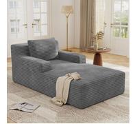 Canapé Chaise Longue 160 cm en Velours Côtelé, Méridienne Confortable, Fauteuil Lounge Moderne pour Salon ou Chambre,Gris Foncé